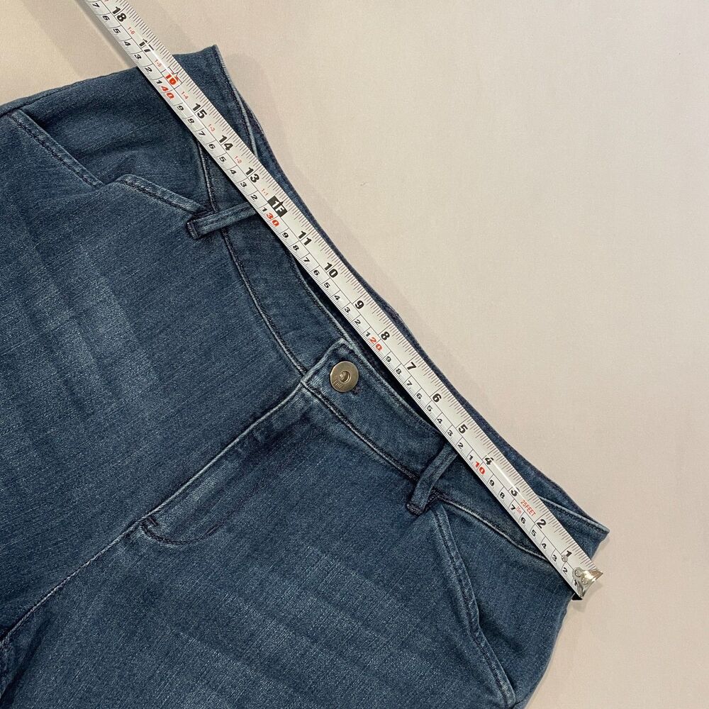 ~ J.Jill Jeans 14p Authentic Fit Full-Leg Crop Wide Medium Blue Stretch Capri - Picture 9 of 14